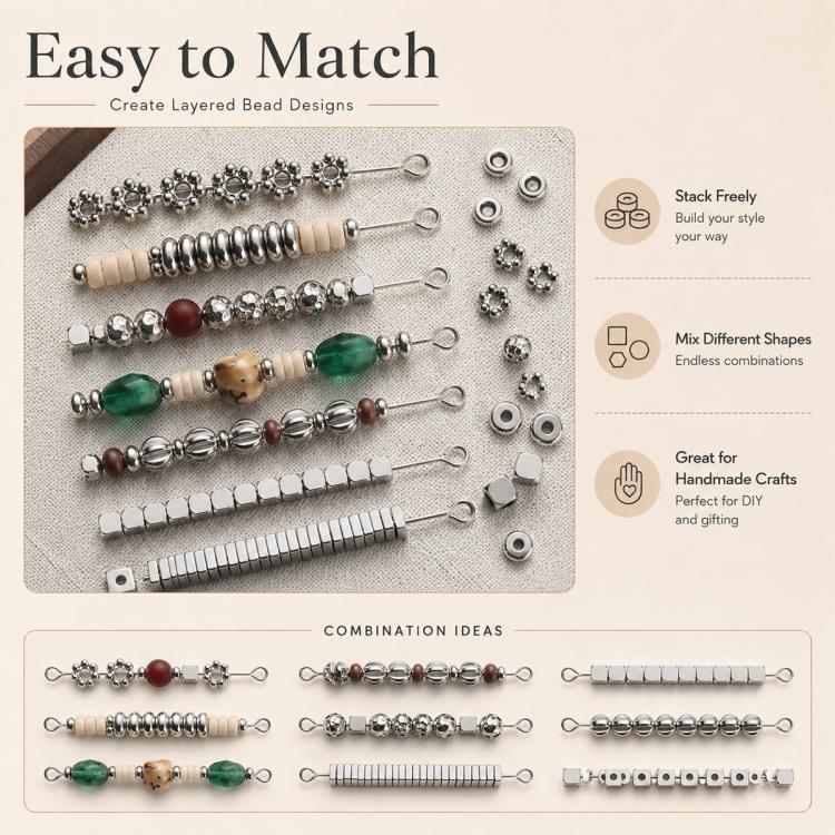Tarnish-Resistant Titanium Steel Spacers and Beads DIY Accessories for Phone Straps