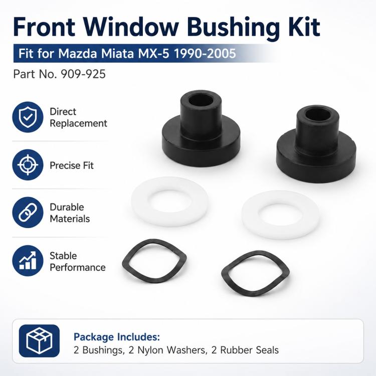 2 PCS/Pack Car Front Window Bushing Kit for Mazda Miata MX-5 1990-2005 909-925