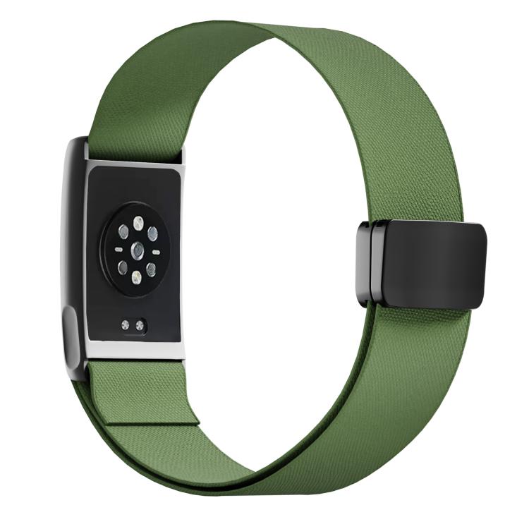 Metal Frame Magnetic Clasp Elastic Nylon Arm Band, For Amazfit Helio Strap