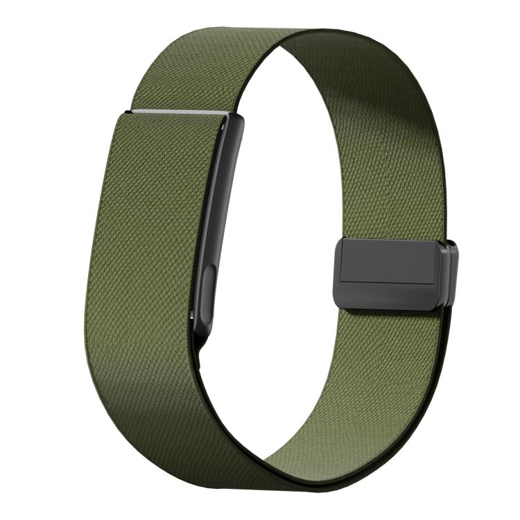 Metal Frame Magnetic Clasp Elastic Nylon Arm Band, For Amazfit Helio Strap