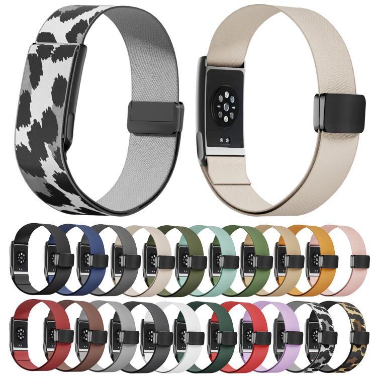 Metal Frame Magnetic Clasp Elastic Nylon Arm Band, For Amazfit Helio Strap
