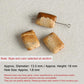 Natural orange rectangular stone beads with drilled hole, for DIY jewelry making.