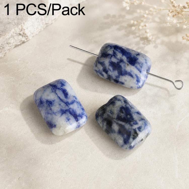 Natural brown striped rectangular stone beads with drilled hole for DIY jewelry making.