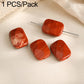 Natural red translucent rectangular stone beads with drilled hole for DIY jewelry making.