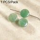 Round mint green stone beads on wire pin, smooth polished surface