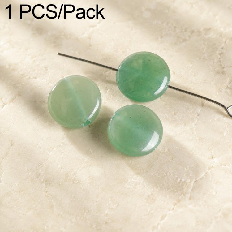 Round mint green stone beads on wire pin, smooth polished surface