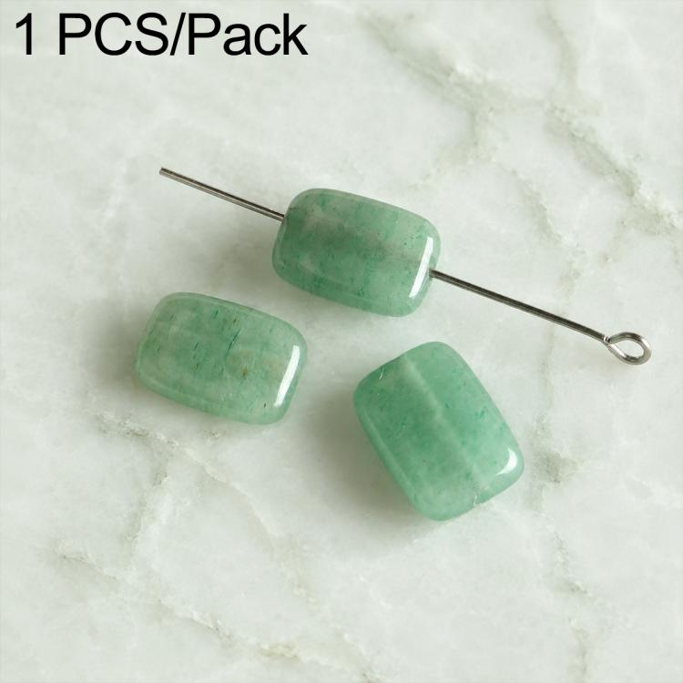 Green square stone beads on headpin, 1-piece pack