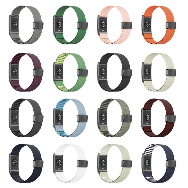Metal Frame Magnetic Clasp Inner Twill Nylon Arm Band, For Amazfit Helio Strap