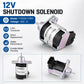 Shutdown solenoid valve with metal housing, plunger shaft, and black 2-pin connector