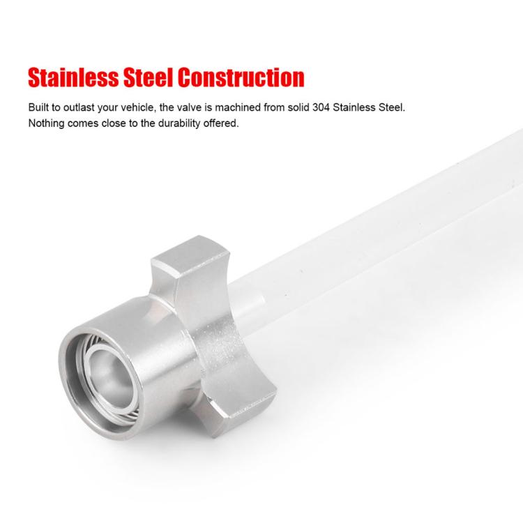 Stainless steel oil drain valve with threaded inlet and hex side outlet