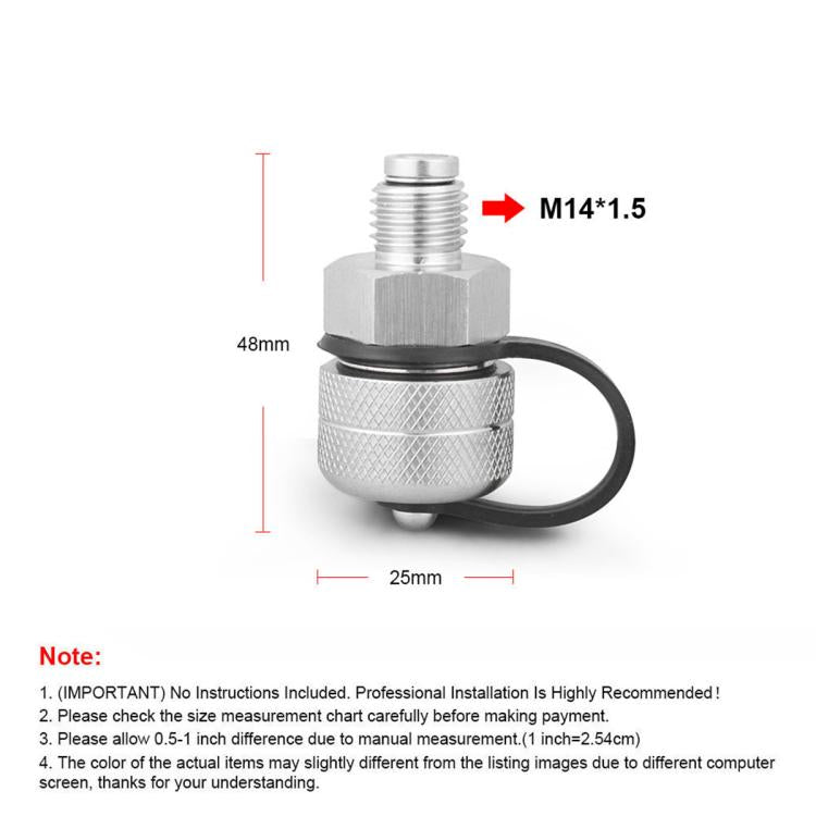 Magnetic oil drain valve, M14x1.5 threaded inlet, knurled stainless body