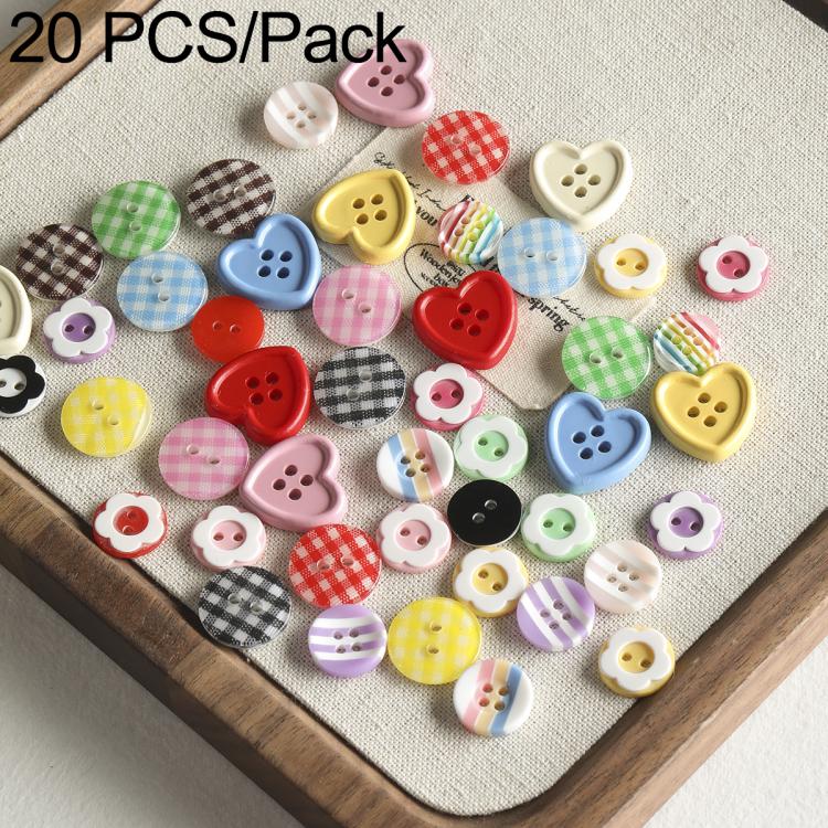 20 PCS/Set Colorful Resin Buttons for DIY Bracelets Accessories