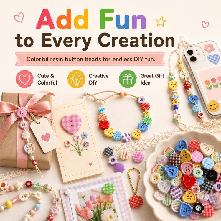 20 PCS/Set Colorful Resin Buttons for DIY Bracelets Accessories