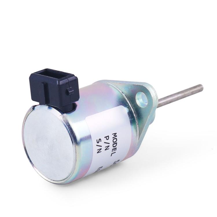 Shutdown solenoid valve with 2-pin connector and mounting flange on metal body