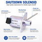 Shutdown solenoid valve with mounting flange, metal body, and plunger rod