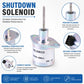 Shutdown solenoid valve with plunger rod and secure connector on metal housing