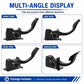 Black electronic throttle accelerator pedal shown from multiple angles with base plate