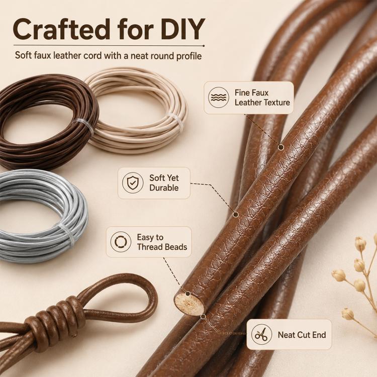 3mm Versatile PU Leather String DIY Accessory Beading Wires
