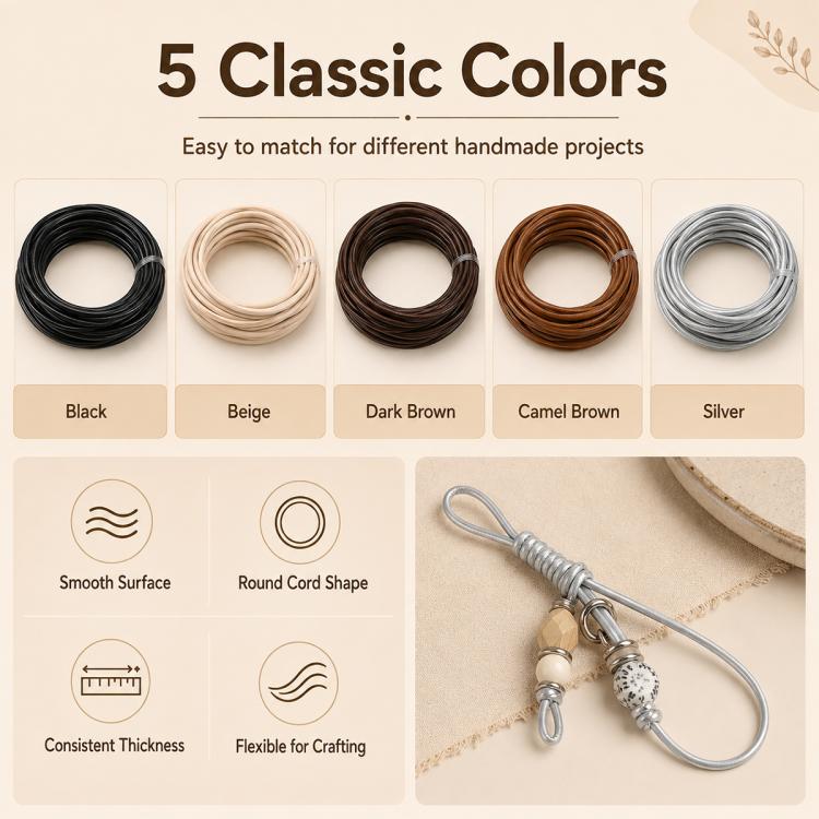 3mm Versatile PU Leather String DIY Accessory Beading Wires