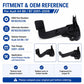 Black hood release handle lever with mounting base, plastic replacement part