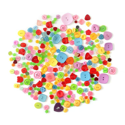 Mixed resin craft buttons, irregular round colorful pieces, DIY sewing and crafts