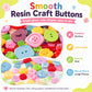 Smooth gloss resin craft buttons in bright pastel and neon colors, easy to sew
