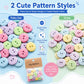 1.5cm Colorful Polka-dot and Striped Patterns Round Resin Buttons, 50 Pieces/Pack, Round