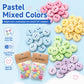 1.5cm Colorful Polka-dot and Striped Patterns Round Resin Buttons, 50 Pieces/Pack, Round