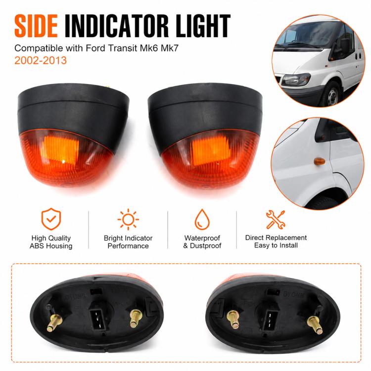 For Ford Transit MK6 / MK7 2000-2014 Car Side Marker Light, Left Side 1203328, Right Side 1202148
