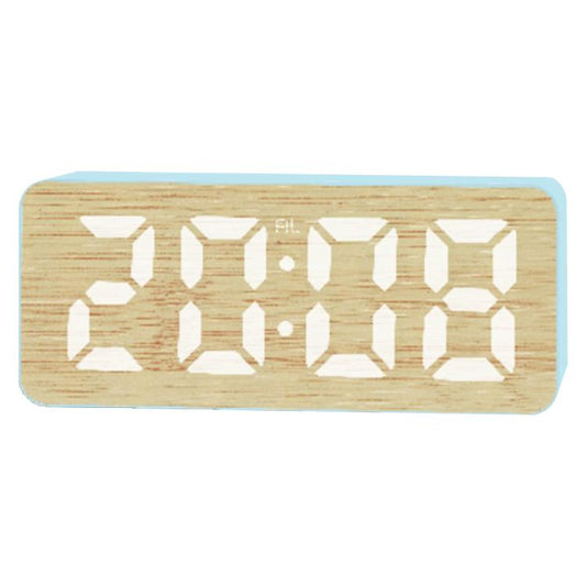 DS-5821L Multifunctional Bamboo Texture Smart LED Digital Display Electronic Alarm Clock