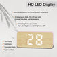DS-5821L Multifunctional Bamboo Texture Smart LED Digital Display Electronic Alarm Clock