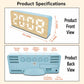 DS-5821L Multifunctional Bamboo Texture Smart LED Digital Display Electronic Alarm Clock