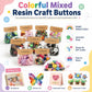 175g/Pack Mixed Sizes Colorful Round Resin Buttons DIY Craft Kit, 250-400 Pieces/Pack