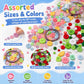 Assorted round resin button kit showing mixed sizes and colors with wired button bundle