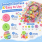 Assorted round resin buttons kit in a clear pouch with colorful buttons and wire
