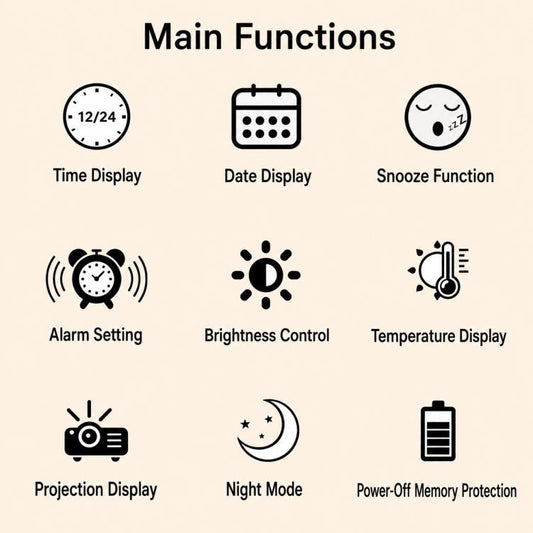 DS-5822LP Creative Bamboo Texture LED Screen Dual Projection Display Electronic Digital Clock
