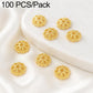 Gold flower bead cap spacers, 5-petal flower caps with center hole