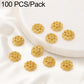 Gold flower bead cap spacers, 6-petal flower caps with center hole