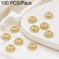 Gold coin bead cap spacers, hollow lattice pattern with center hole