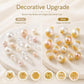 Gold hollow 6-petal flower bead caps with center holes for decorative bead accents