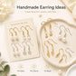 Handmade earring idea assortment featuring gold and silver hook frames for DIY designs