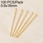 Gold tone bead head pins, 100 pcs pack, 0.6x16mm, loop head, jewelry making pins