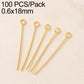 Gold plated bead head pins with loop heads, 0.6x18mm, 100 pcs shown