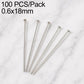 Silver-tone bead head pins, 0.6 x 18mm, 100-pack for DIY charm earrings