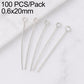 Silver-tone bead head pins with round loop heads, 0.6 x 20mm, 100-pack