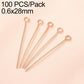 Rose-gold tone bead head pins with loop, brass, 0.6x28mm, 100 pcs
