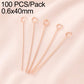 Rose gold plated brass bead head pins, 0.6x40mm, 100-pack, loop heads