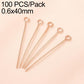 Rose gold plated brass bead head pins, 0.6x40mm, 100-pack, loop heads, 6 pins