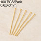 Gold plated brass bead head pins, 0.6x40mm, 100-pack, looped bead heads, 5 pins