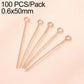 0.6x50mm bead head pins, rose-gold tone plated brass, loop head, 5-piece view